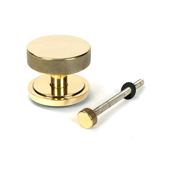 From The Anvil - Aged Brass Brompton Centre Door Knob (Beehive) - 46736