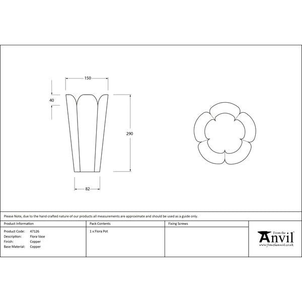 From The Anvil - Smooth Copper Flora Vase - Smooth Copper  - 47126