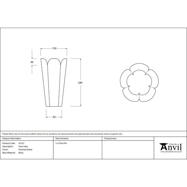 From The Anvil - Smooth Nickel Flora Vase - Smooth Nickel  - 47127