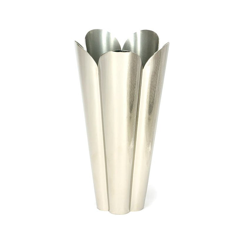 From The Anvil - Smooth Nickel Flora Vase - Smooth Nickel  - 47127