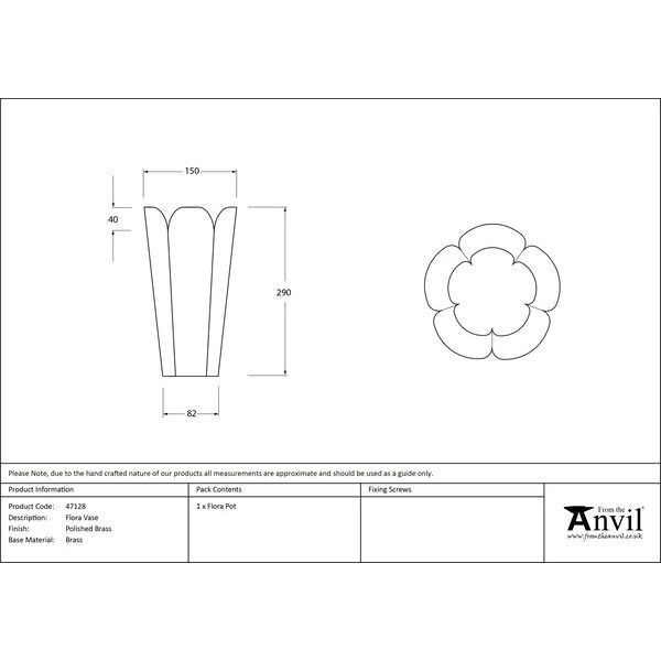 From The Anvil - Smooth Brass Flora Vase - Smooth Brass  - 47128