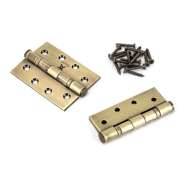 From The Anvil - 4" Ball Bearing Butt Hinge (pair) ss - Aged Brass - 49570