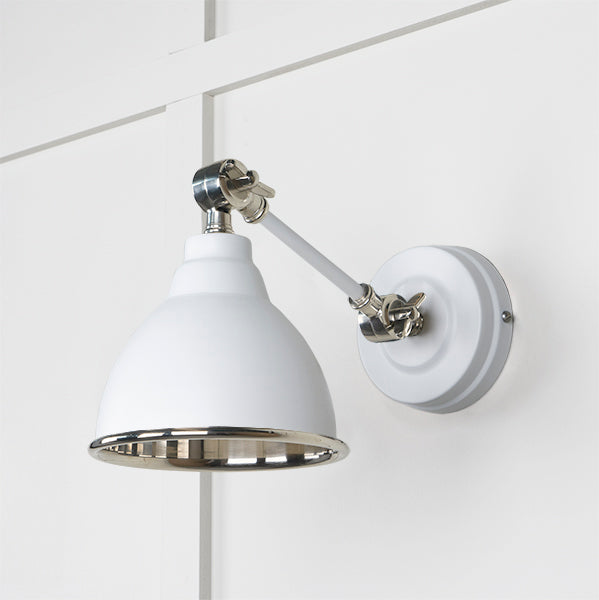 From The Anvil - Smooth Nickel Brindley Wall Light in Flock - Smooth Nickel  - 49715SF