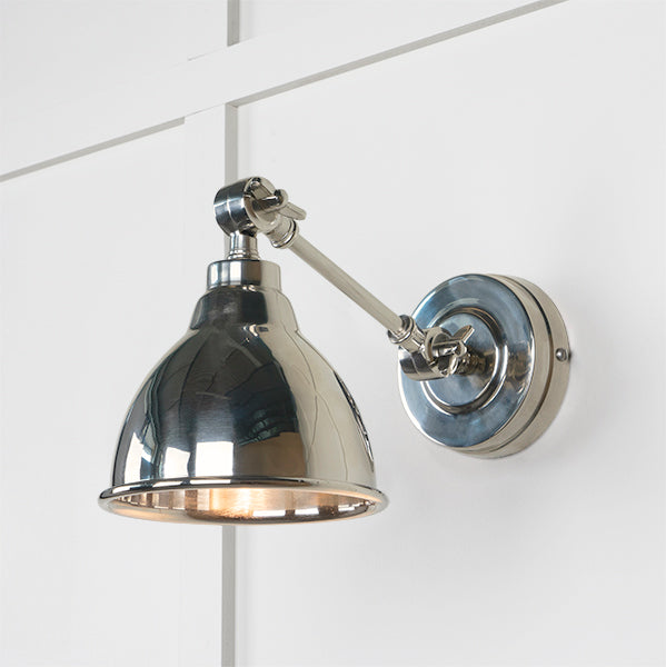 From The Anvil - Smooth Nickel Brindley Wall Light - Smooth Nickel  - 49715