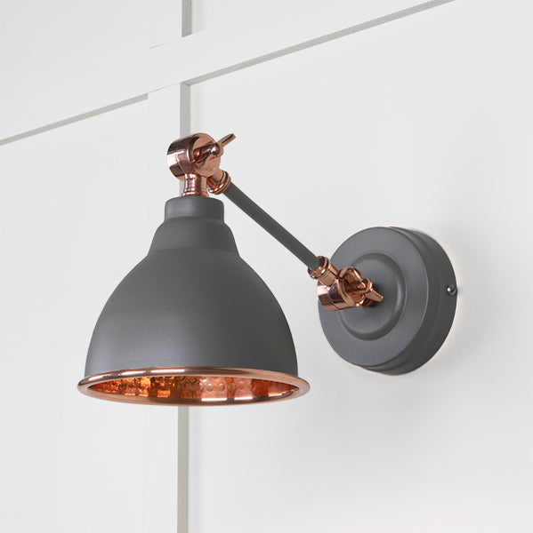 From The Anvil - Hammered Copper Brindley Wall Light in Dingle - Hammered Copper  - 49717SDI