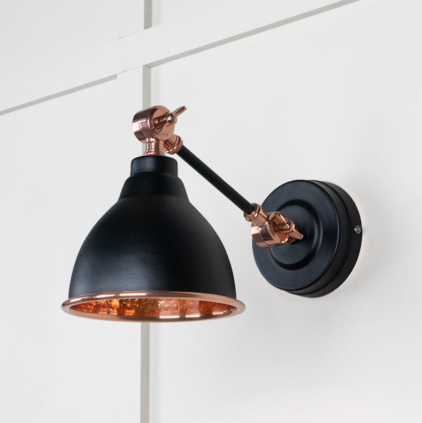 From The Anvil - Hammered Copper Brindley Wall Light in Flock - Hammered Copper  - 49717SF