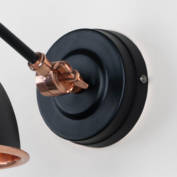 From The Anvil - Hammered Copper Brindley Wall Light in Elan Black - Hammered Copper  - 49717SEB