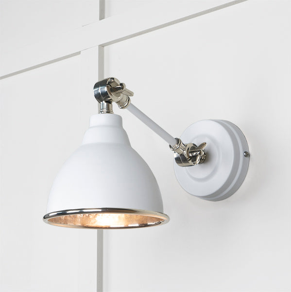 From The Anvil - Hammered Nickel Brindley Wall Light in Flock - Hammered Nickel  - 49718SF