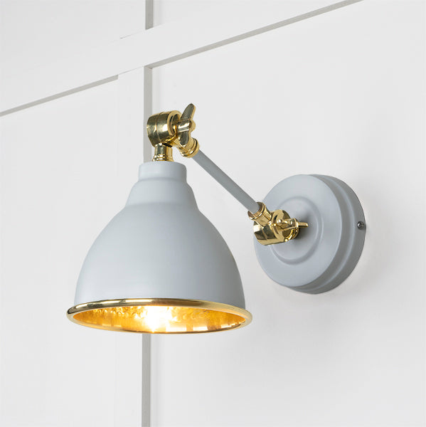 From The Anvil - Hammered Brass Brindley Wall Light in Birch - Hammered Brass  - 49719SBI