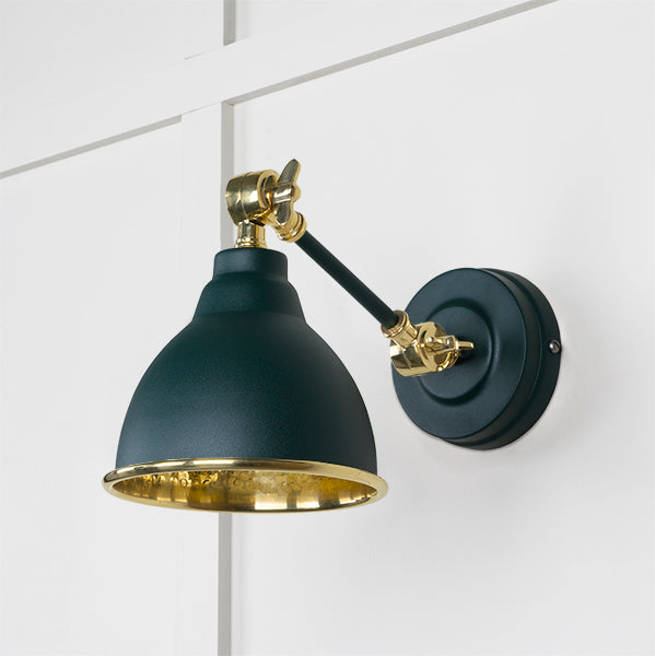 From The Anvil - Hammered Brass Brindley Wall Light in Dusk - Hammered Brass  - 49719SDU