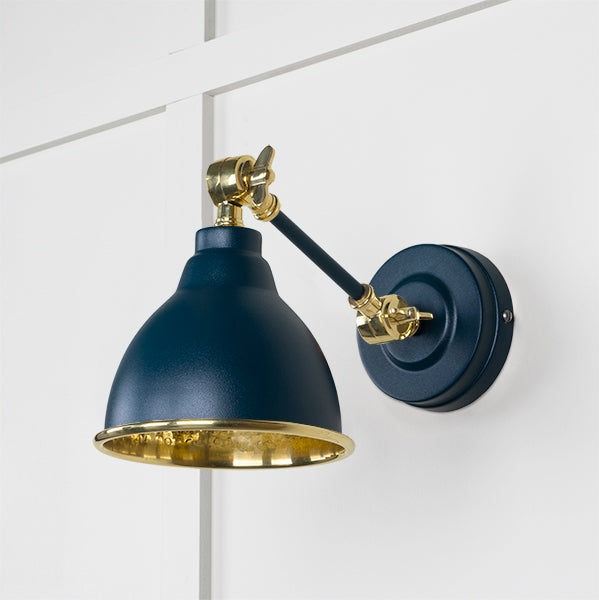 From The Anvil - Hammered Brass Brindley Wall Light in Dusk - Hammered Brass  - 49719SDU