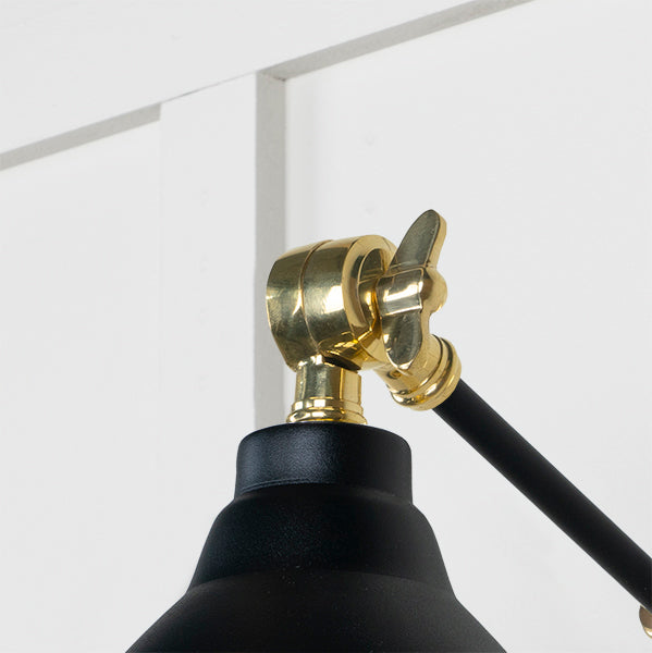 From The Anvil - Hammered Brass Brindley Wall Light in Elan Black - Hammered Brass  - 49719SEB