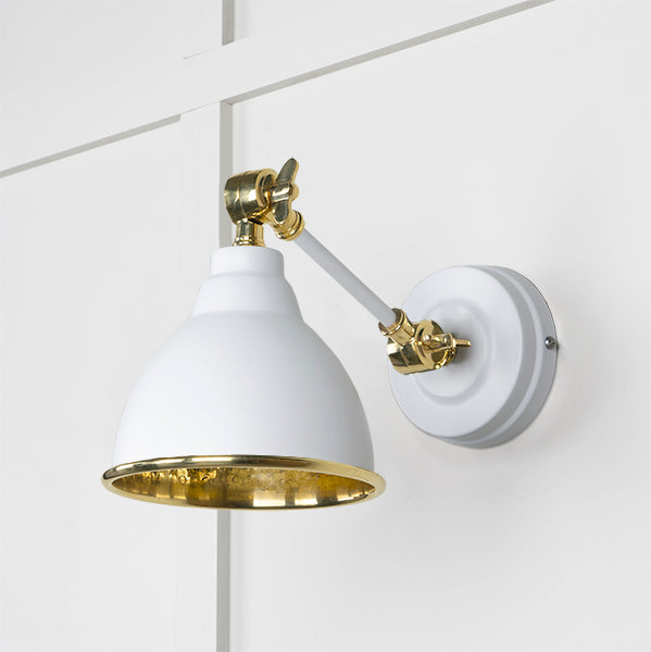 From The Anvil - Hammered Brass Brindley Wall Light in Flock - Hammered Brass  - 49719SF