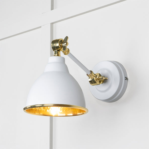 From The Anvil - Hammered Brass Brindley Wall Light in Flock - Hammered Brass  - 49719SF