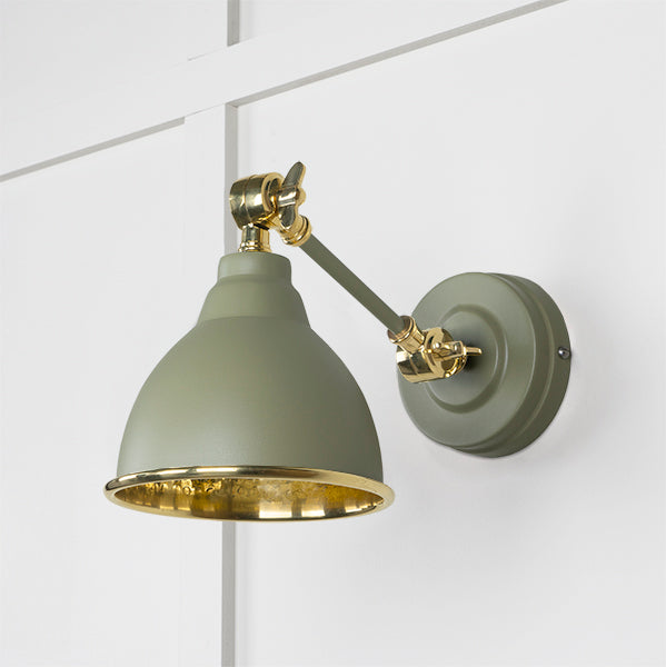 From The Anvil - Hammered Brass Brindley Wall Light in Tump - Hammered Brass  - 49719STU