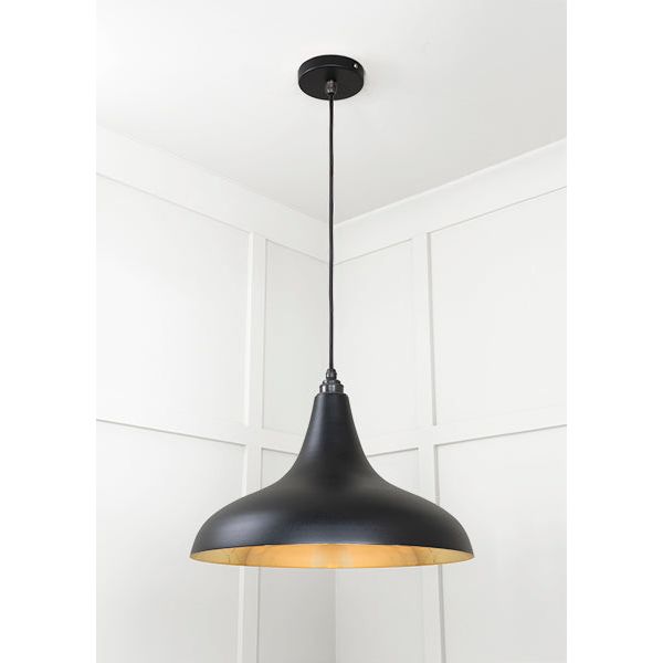 From The Anvil - Smooth Brass Frankley Pendant in Elan Black - Smooth Brass  - 49722SEB