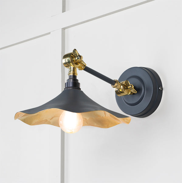 From The Anvil - Smooth Brass Flora Wall Light in Slate - Smooth Brass  - 49725SSL