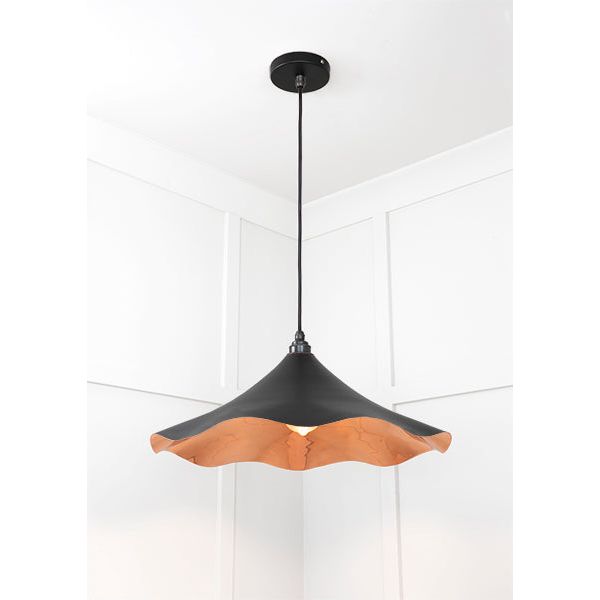 From The Anvil - Smooth Copper Flora Pendant in Elan Black - Smooth Copper  - 49729SEB