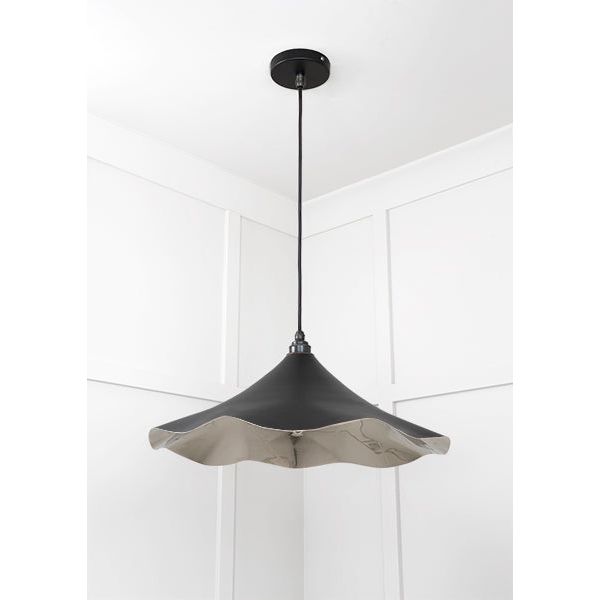 From The Anvil - Smooth Nickel Flora Pendant in Elan Black - Smooth Nickel  - 49730SEB