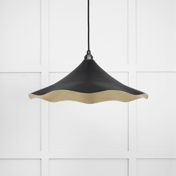 From The Anvil - Smooth Brass Flora Pendant in Elan Black - Smooth Brass  - 49731SEB