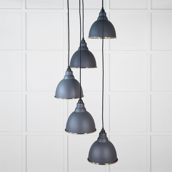 From The Anvil - Smooth Nickel Brindley Cluster Pendant in Slate - Smooth Nickel  - 49737SSL