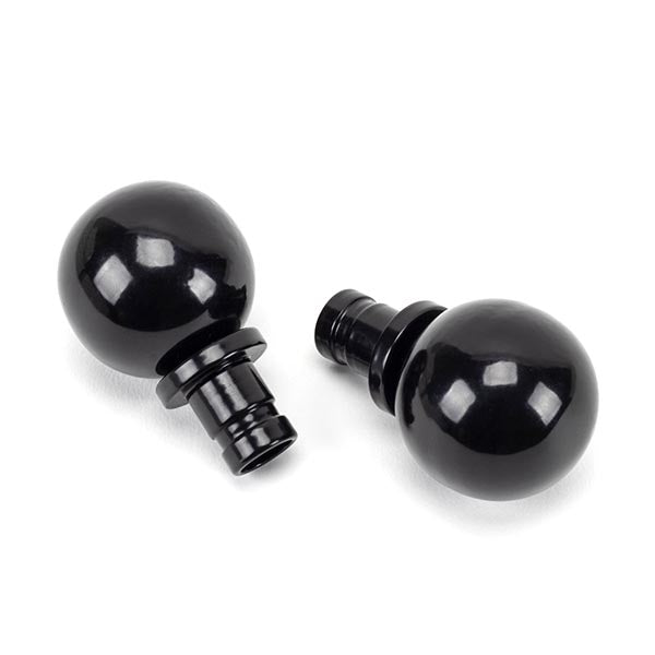 From The Anvil - Black Ball Curtain Finial (pair) - Black  - 49899