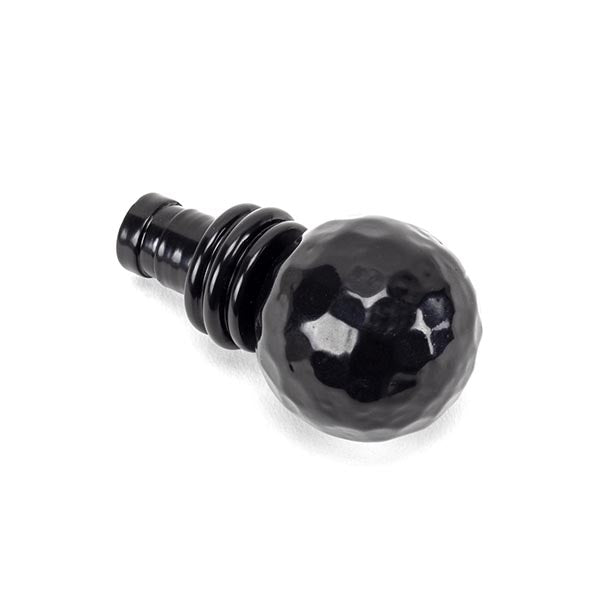 From The Anvil - Black Hammered Ball Curtain Finial (pair) - Black  - 49901