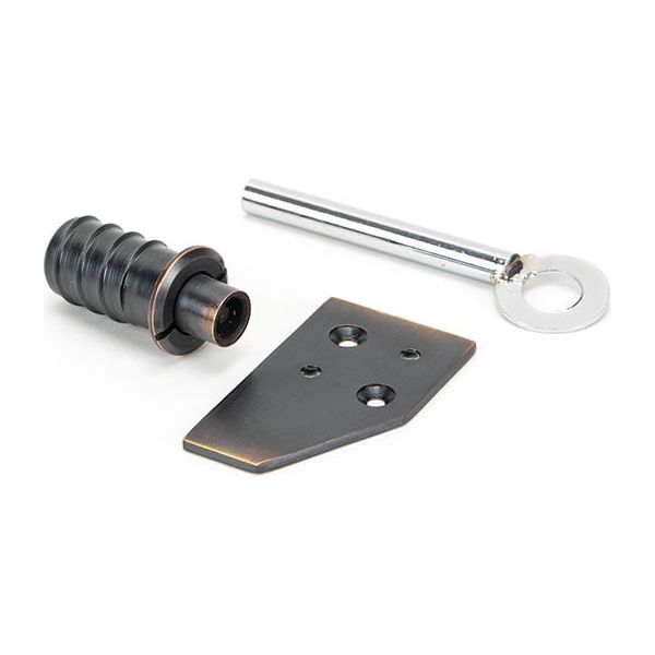 From The Anvil - Aged Bronze Key-Flush Sash Stop - Aged Bronze  - 49916