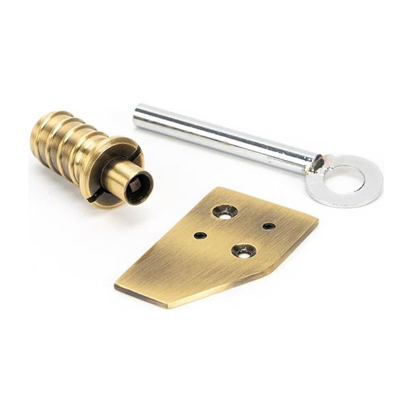 From The Anvil - Aged Brass Key-Flush Sash Stop - Aged Brass  - 49917