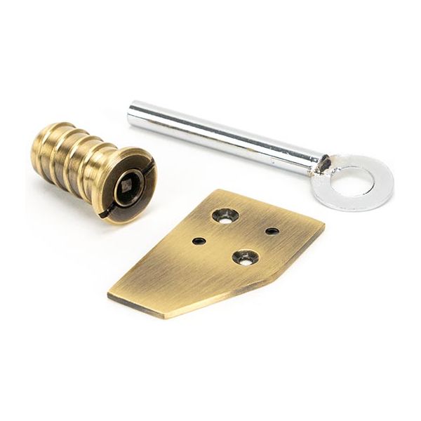 From The Anvil - Aged Brass Key-Flush Sash Stop - Aged Brass  - 49917