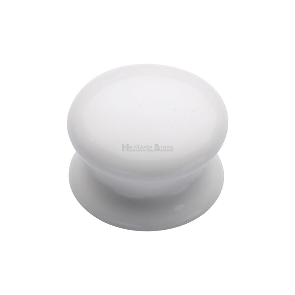 Cabinet Knob Plain White 38mm with Porcelain base - 5038 - Choice Handles