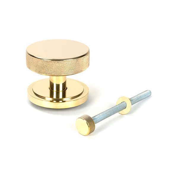 From The Anvil - Polished Brass Brompton Centre Door Knob (Beehive) - Polished Brass  - 50828