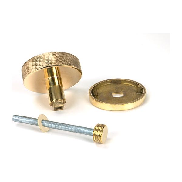 From The Anvil - Polished Brass Brompton Centre Door Knob (Art Deco) - Polished Brass  - 50827