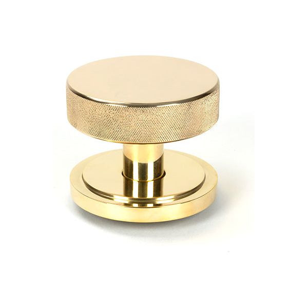 From The Anvil - Polished Brass Brompton Centre Door Knob (Art Deco) - Polished Brass  - 50827