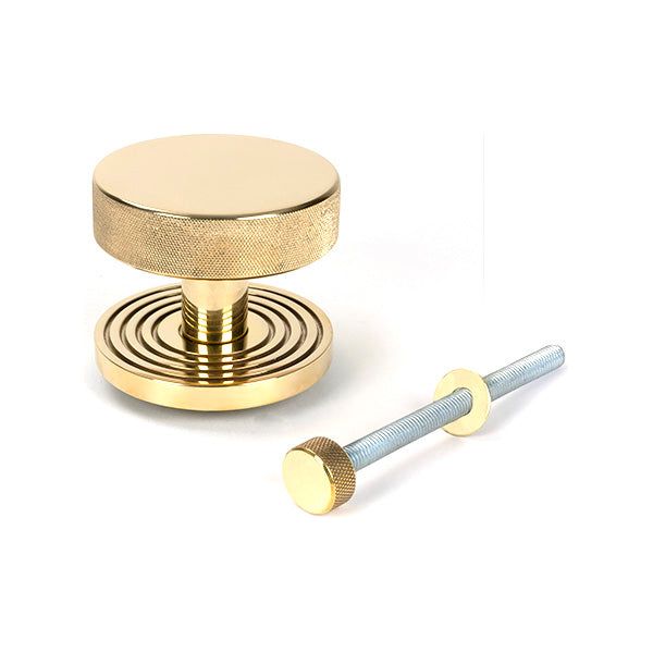 From The Anvil - Polished Brass Brompton Centre Door Knob (Beehive) - Polished Brass  - 50828