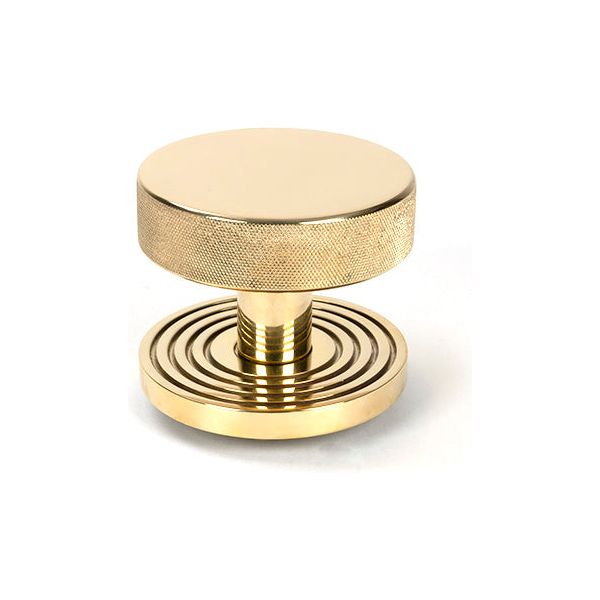 From The Anvil - Polished Brass Brompton Centre Door Knob (Beehive) - Polished Brass  - 50828