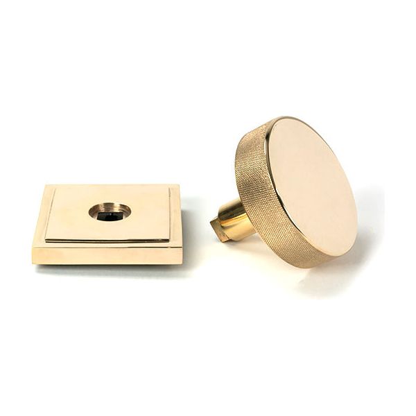 From The Anvil - Polished Brass Brompton Centre Door Knob (Square) - Polished Brass  - 50829