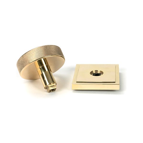 From The Anvil - Polished Brass Brompton Centre Door Knob (Square) - Polished Brass  - 50829