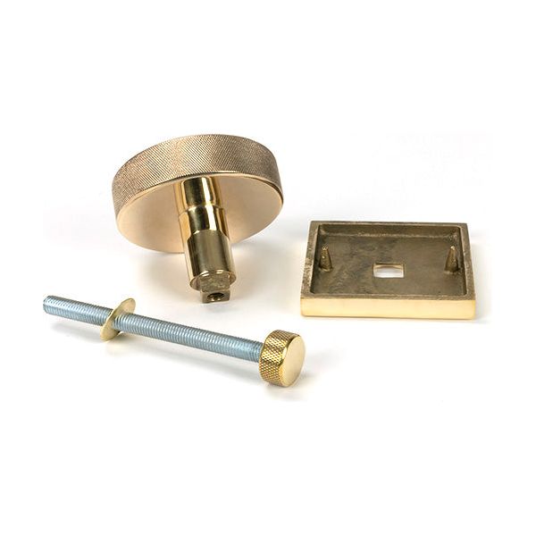 From The Anvil - Polished Brass Brompton Centre Door Knob (Square) - Polished Brass  - 50829