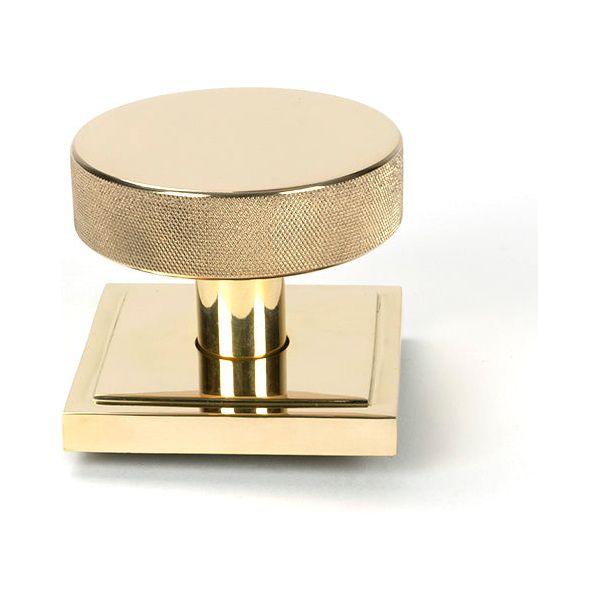 From The Anvil - Polished Brass Brompton Centre Door Knob (Square) - Polished Brass  - 50829