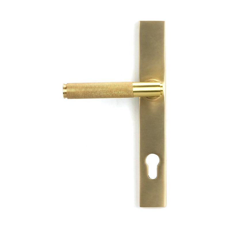 From The Anvil - Satin Brass Brompton Slimline Lever Espag. Lock Set - Satin Brass  - 50841