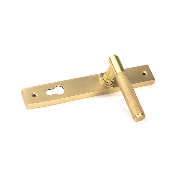 From The Anvil - Satin Brass Brompton Slimline Lever Espag. Lock Set - Satin Brass  - 50841