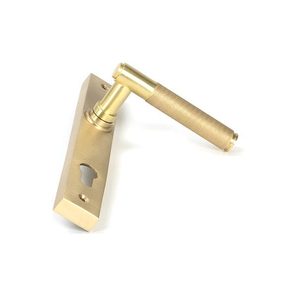 From The Anvil - Satin Brass Brompton Slimline Lever Espag. Lock Set - Satin Brass  - 50841