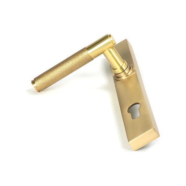 From The Anvil - Satin Brass Brompton Slimline Lever Espag. Lock Set - Satin Brass  - 50841