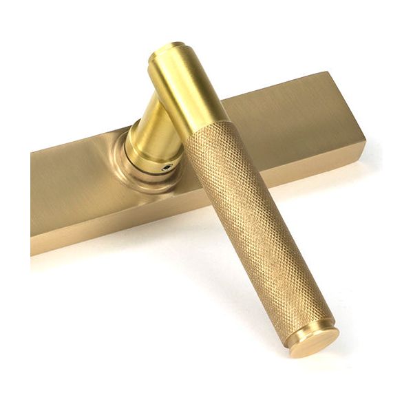 From The Anvil - Satin Brass Brompton Slimline Lever Espag. Lock Set - Satin Brass  - 50841