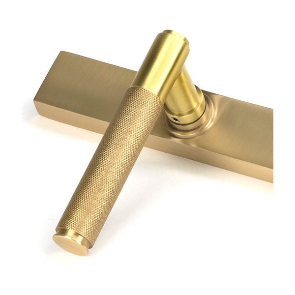 From The Anvil - Satin Brass Brompton Slimline Lever Espag. Lock Set - Satin Brass  - 50841