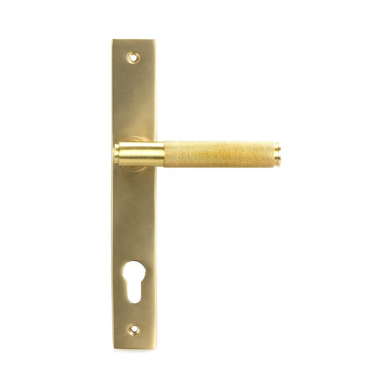 From The Anvil - Satin Brass Brompton Slimline Lever Espag. Lock Set - Satin Brass  - 50841