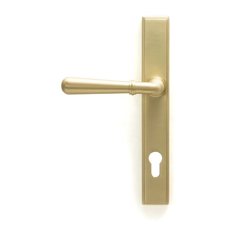 From The Anvil - Satin Brass Newbury Slimline Lever Espag. Lock Set - Satin Brass  - 50851