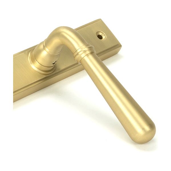 From The Anvil - Satin Brass Newbury Slimline Lever Espag. Lock Set - Satin Brass  - 50851