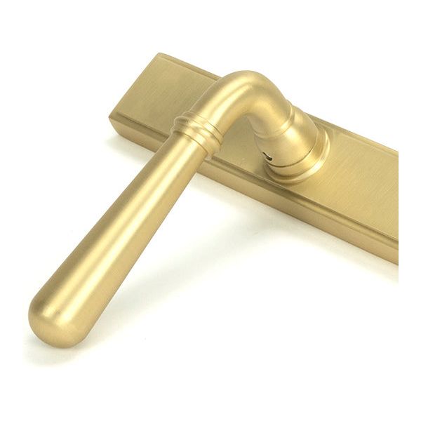 From The Anvil - Satin Brass Newbury Slimline Lever Espag. Lock Set - Satin Brass  - 50851